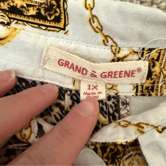 Grand & Greene Leopard Print Blouse Sz 1X - Picture 8 of 11